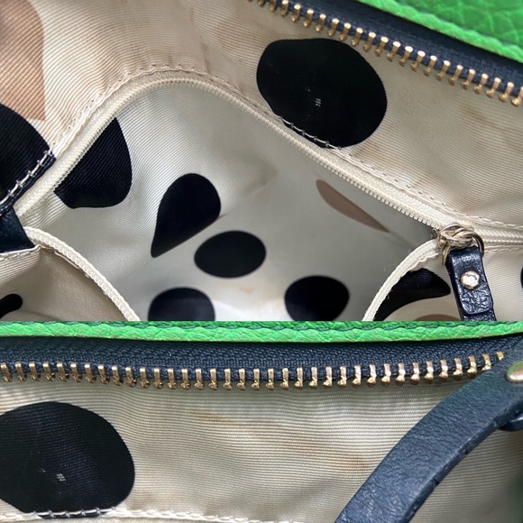 Kate Spade Green and Navy Blue Pebbled Leather Crossbody Bag - Picture 9 of 11